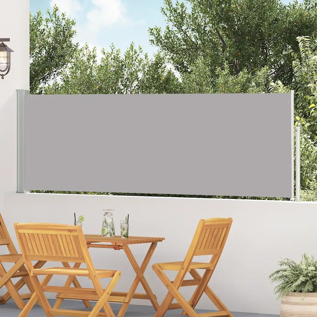 Tenda da Sole | Tenda laterale Retrattile per Patio 100x500 cm Grigio