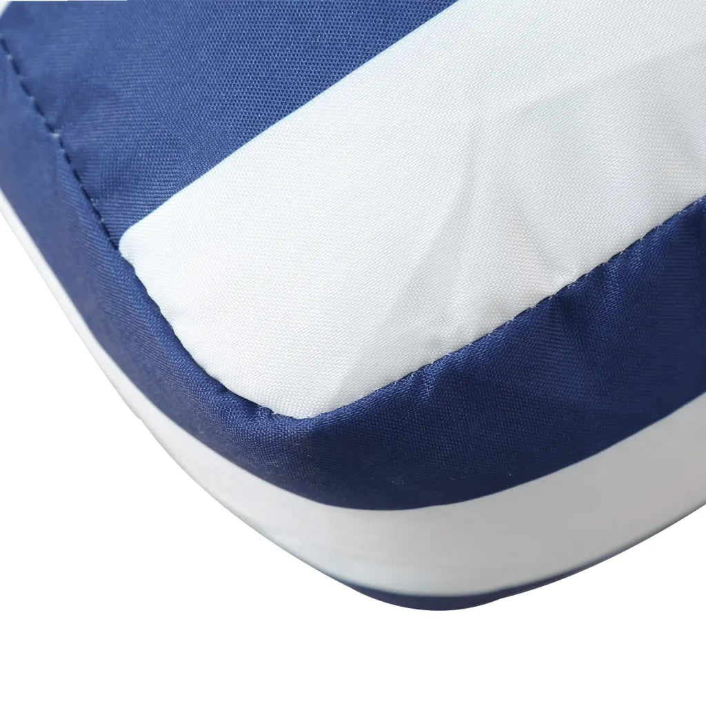 Cuscini per Pallet 2 pz Strisce Blu e Bianche in Tessuto 360660