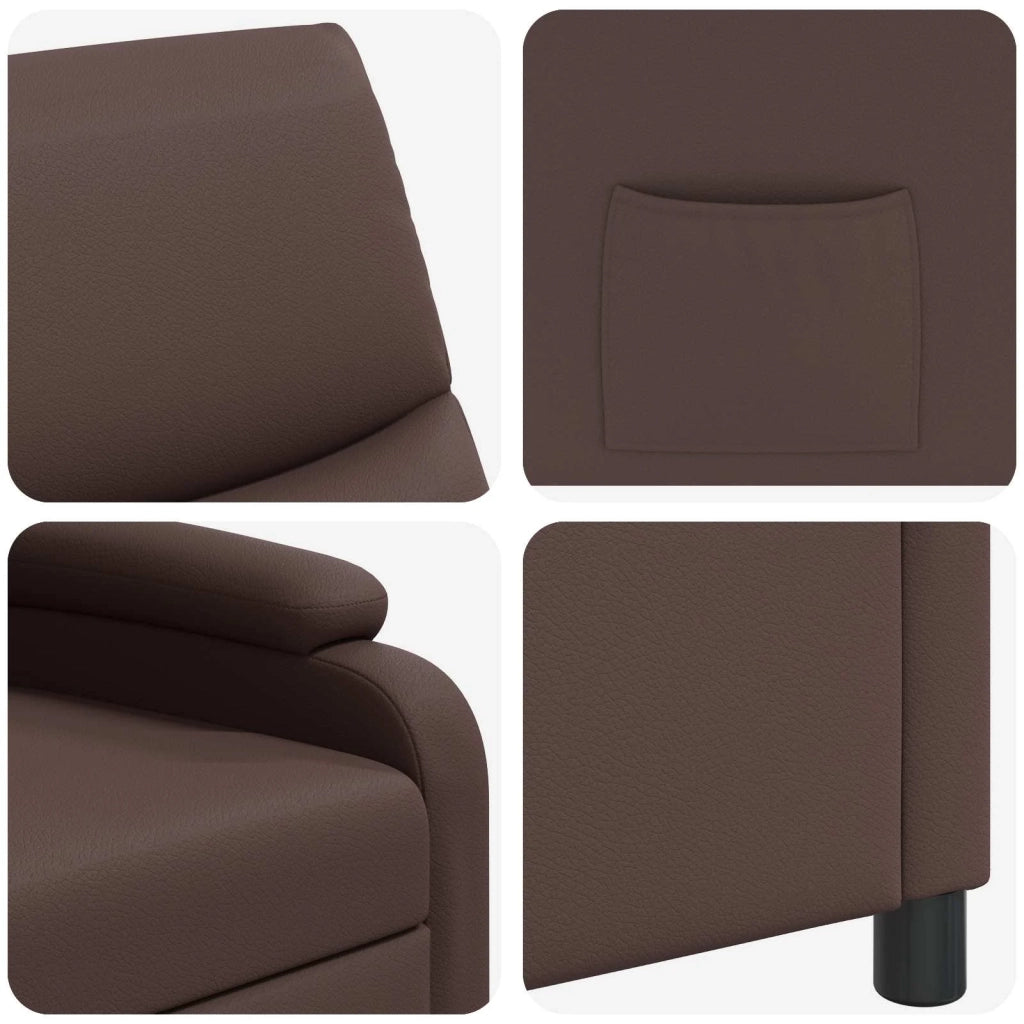 Poltrona reclinabile Marrone Similpelle 42034983
