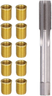 Kit di riparazione di filo di accensione Professionale Alta Velocità - Kit di riparazione di filo di accensione a vite - Inserti M 12x1,25 - M 14x1,25 Manometro - Stazione di accensione in acciaio - Incluso Gli strumenti