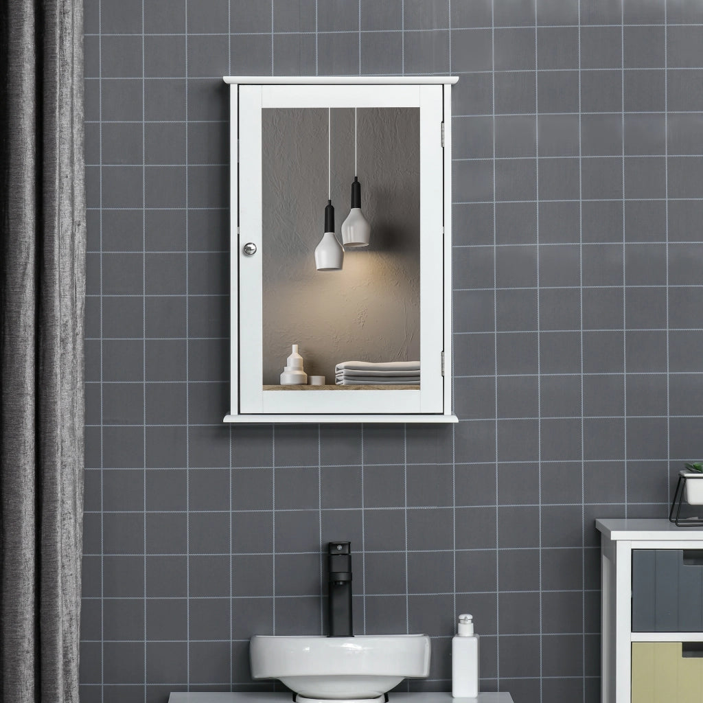 Armadio con Specchio per Bagno ¨C Minimal ¨C Bianco 41x14x60 cm