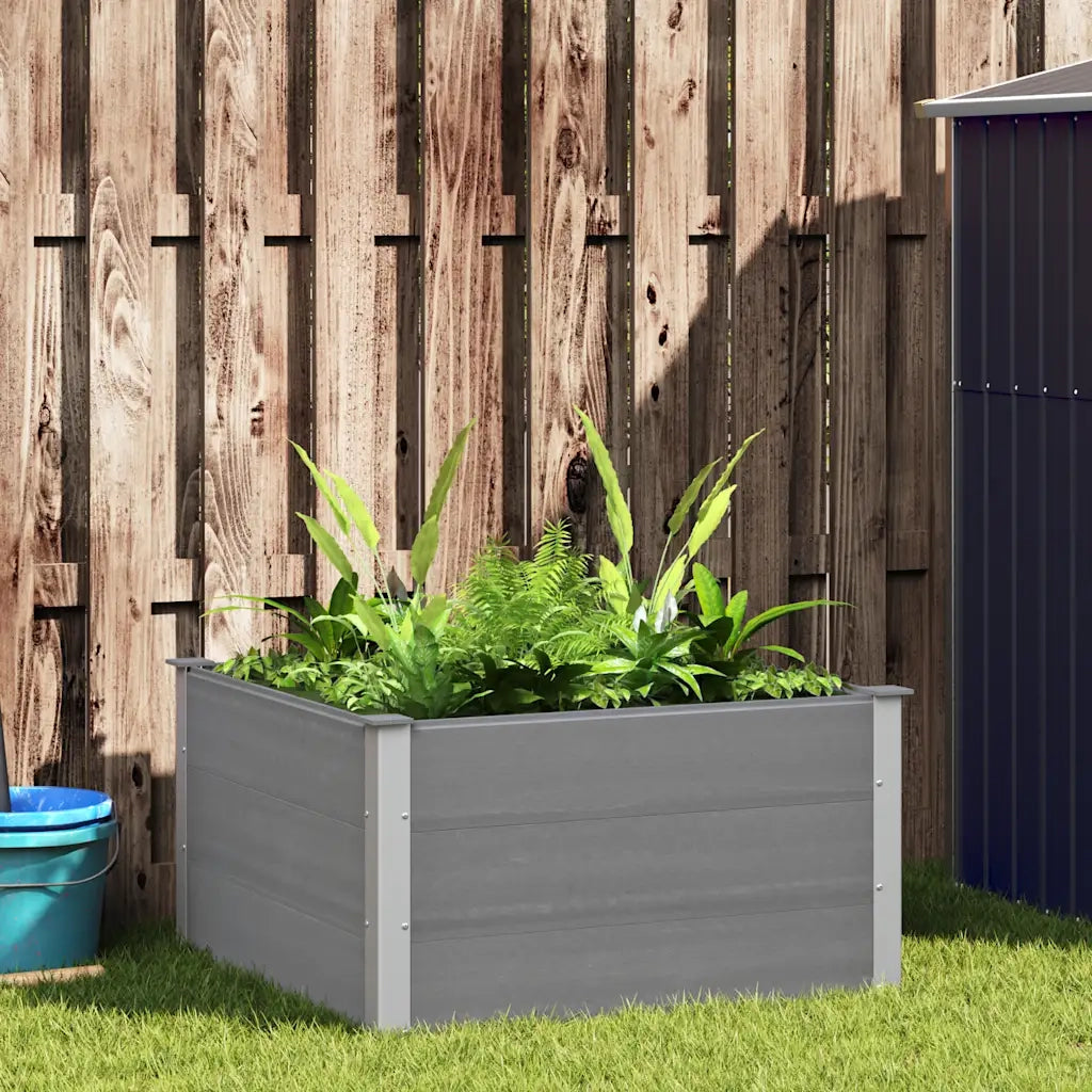 Letto Rialzato da Giardino in WPC 100x100x54 cm Grigio