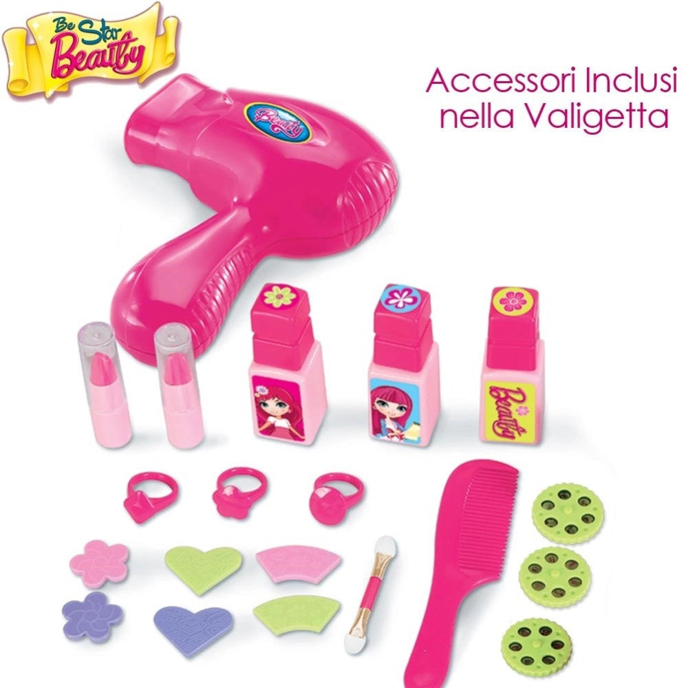 Trade Shop - Valigetta Proiettore Specchiera Centro Bellezza Per Bambine Giocattolo Portatile -