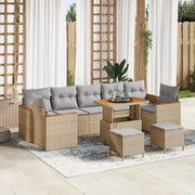 Set Divano da Giardino 10 pcs Beige polyrattan