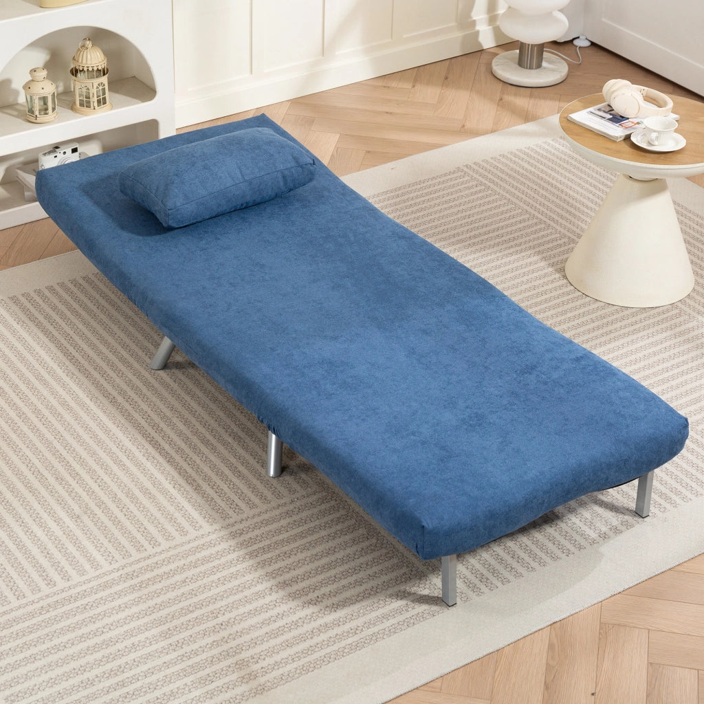 Poltrona letto ¨C Minimal ¨C Blu, tessuto, con cuscino