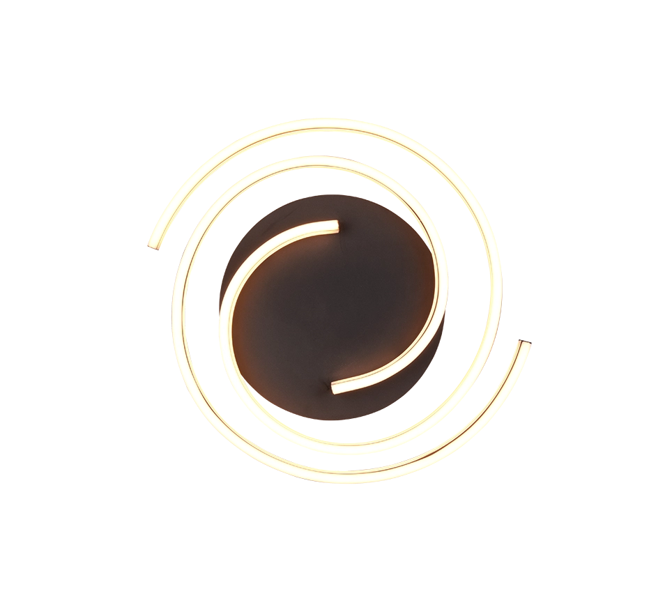 Plafoniera LED spirale, metallo, ottone e nero, D 50 cm, Caya