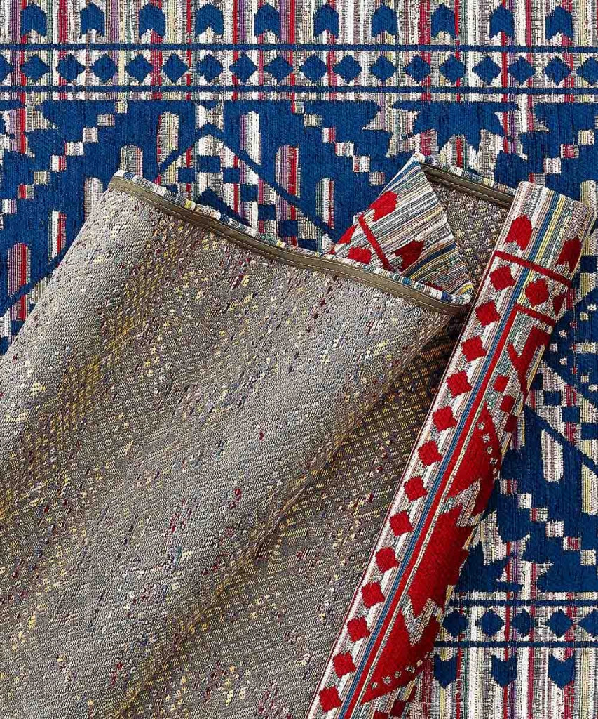 Tappeto passatoia KENYA ROSSO salotto soggiorno camera, disegno kilim etnico africano, multiuso lavabile antiscivolo cm.65x300 corsia