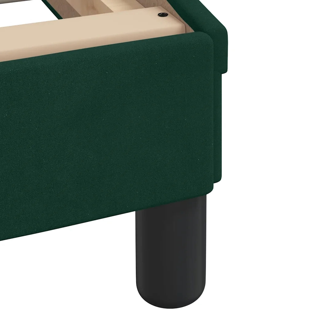 Letto con Materasso Hanko Verde Scuro 80x200 cm in Velluto