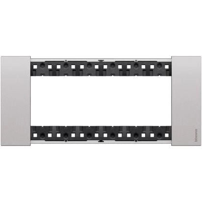 Placca BTicino Living Now 506 6 Moduli Acciaio Steel iin Zama KA4806KS