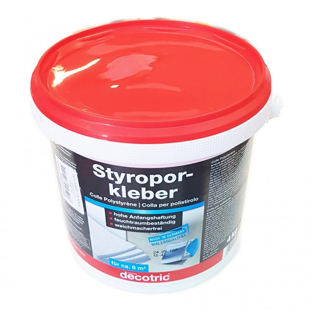 Decotric stiroporkleber 4kg colla per polistirolo ed espanso rigido