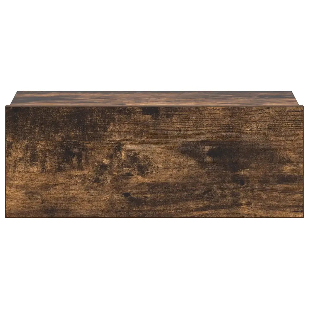 Set di 2 Comodini | Armadio da Notte | Mobiletto da notte Pensili Rovere Fumo 40x30x15 cm Legno Multistrato