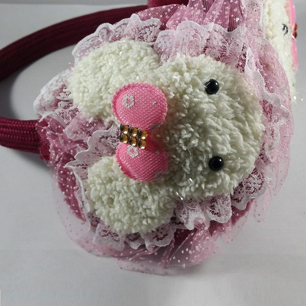 Trade Shop - Paraorecchie Bordeaux Coniglietto Para Orecchie Vento Freddo Imbottite Ragazze -