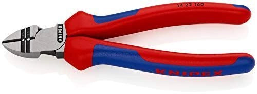 KNIPEX 14 22 160 Tronchese Laterale con Spelacavi Taglienti Precisi Durezza 60 HRC Sezione 1,5 2,5 mm² colore Nero