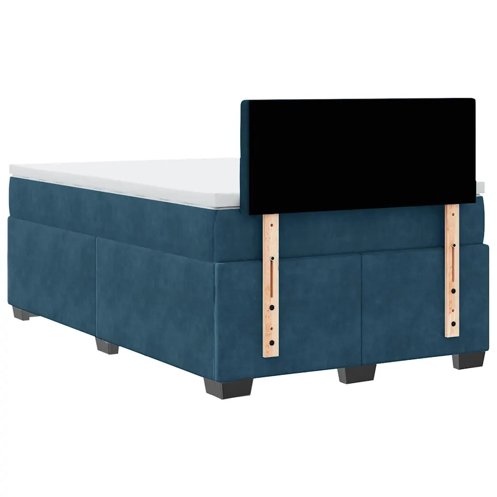 Giroletto a Molle con Materasso Blu Scuro 120x200 cm in Velluto 3286298