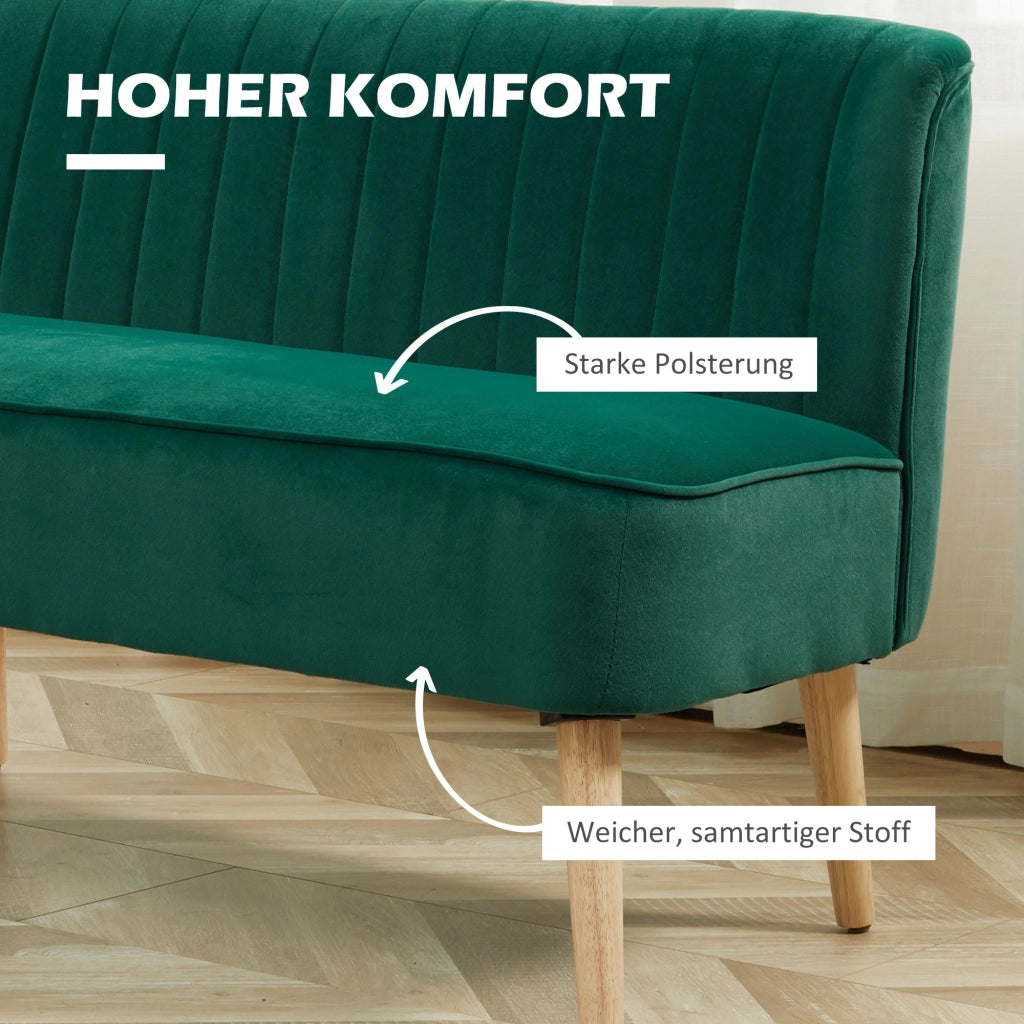 Divano 2 posti retro design ¨C Minimal ¨C verde scuro 117x56.5x77
