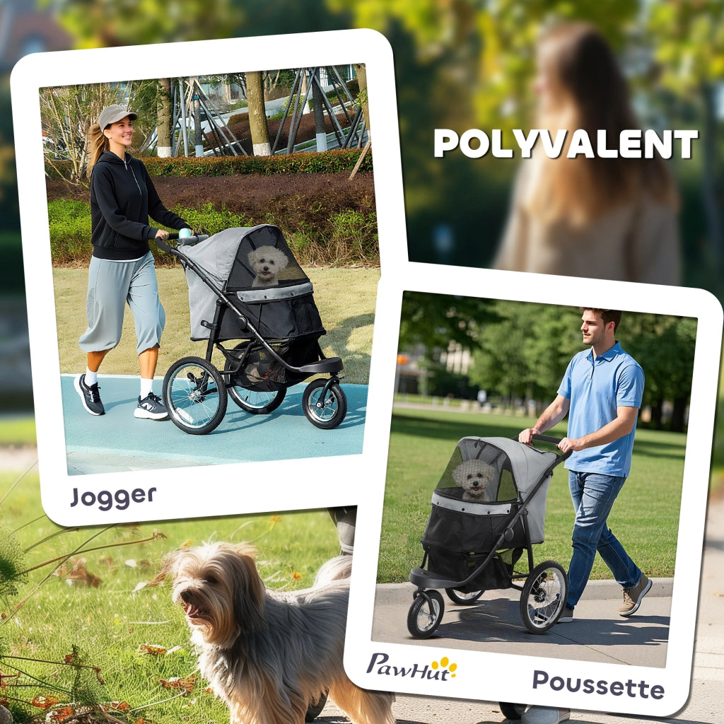 Carrello per cani pieghevole con cesto ¨C zephmum ¨C grigio