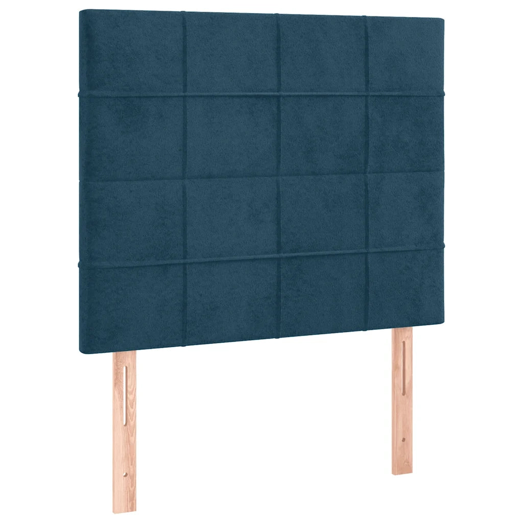 Giroletto a Molle con Materasso Blu Scuro 100x200 cm in Velluto