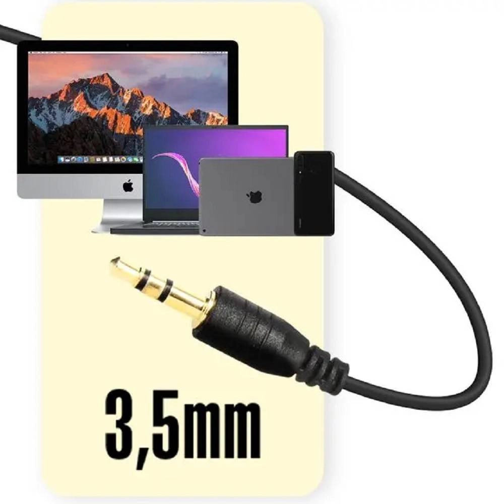 Trade Shop - Microfono Da Tavolo Regolabile Jack 3,5mm Per Pc Notebook M580 Omnidirezionale -