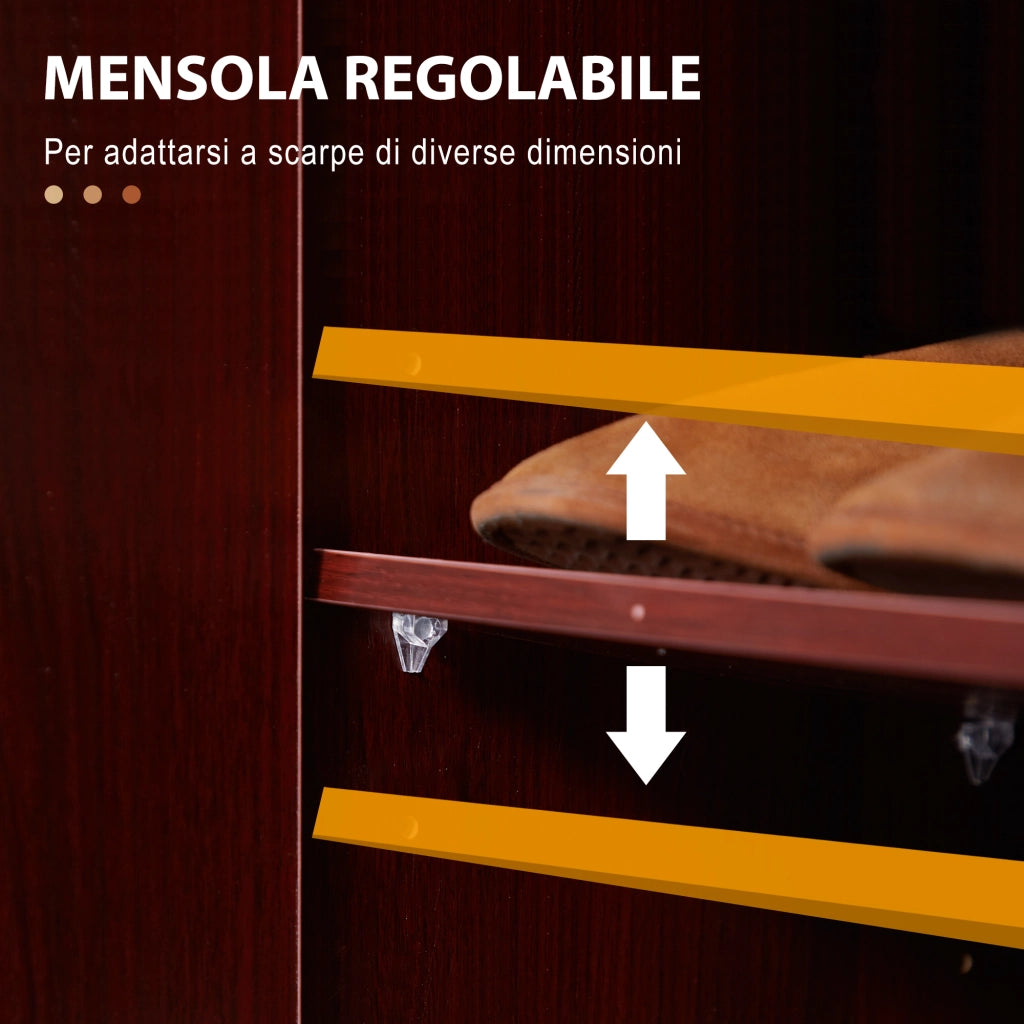 Scarpiera con ripiani aperti ¨C Xylo ¨C legno caff¨¨ 83x30x90cm