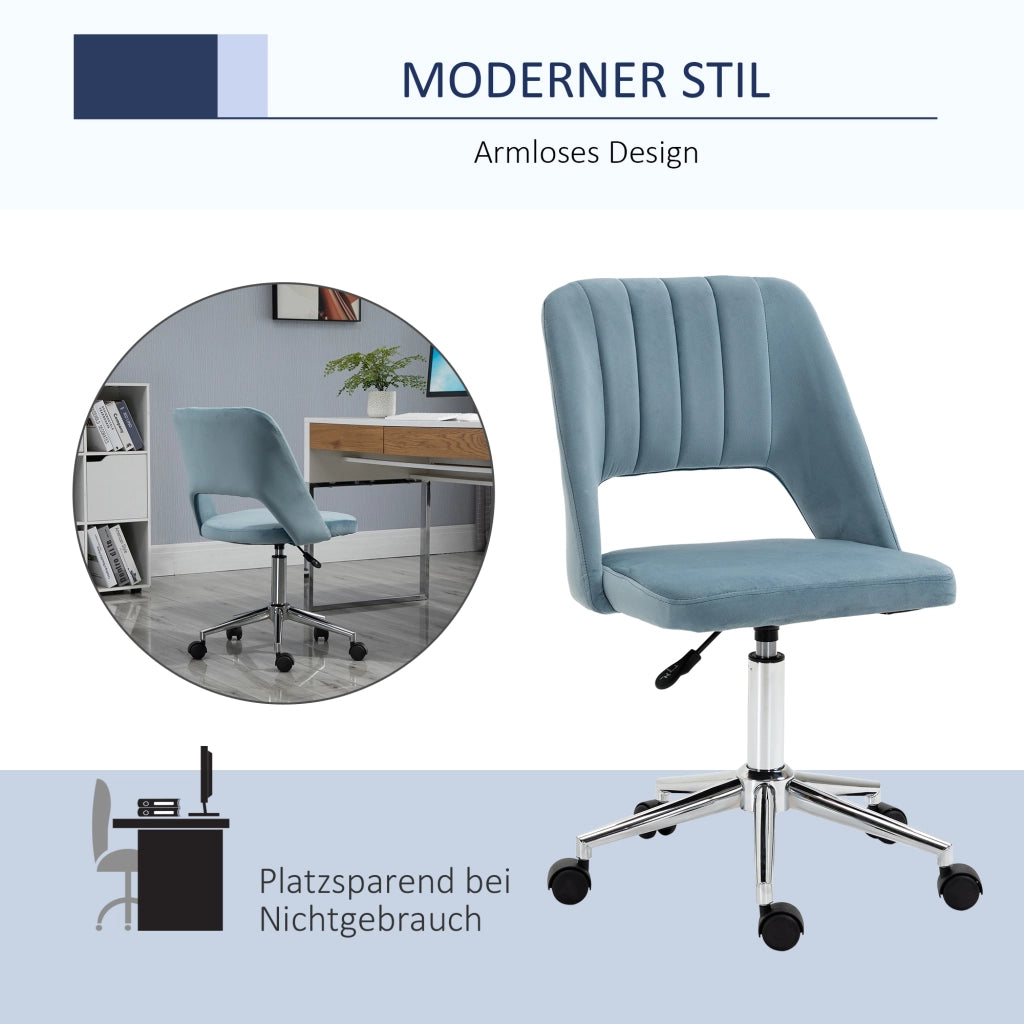 Sedia da ufficio imbottita in velluto ¨C zephmum ¨C blu