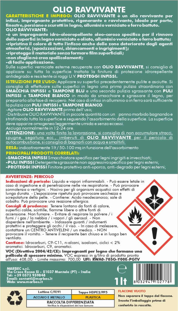 Olio Ravvivante 1LT + Panno microfibra