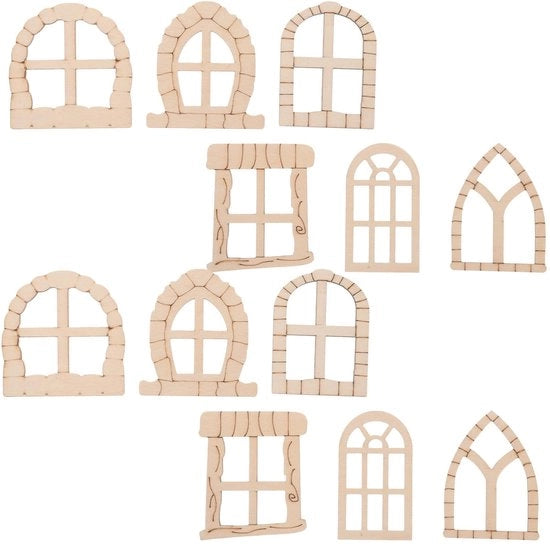 Accessori di finitura per miniatura 25 pezzi in legno non lavorato per progetti di decorazione esterna di poppe di legno e di giardino per hobby.