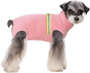 Pezzo di vestiario in fleece soffice per cani piccoli con cerniera riflettente - abbigliamento invernale per cani - giacca calda - pigiama per animali domestici - rosa - taglia XS.