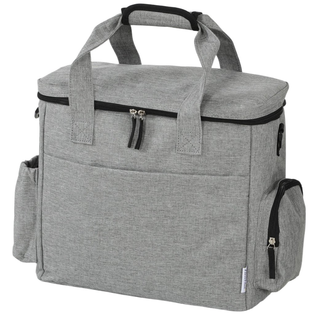 Borsa da Viaggio per Cani con 2 Contenitori per Cibo e Ciotola Pieghevole ¨C Minimal ¨C Grigio Chiaro