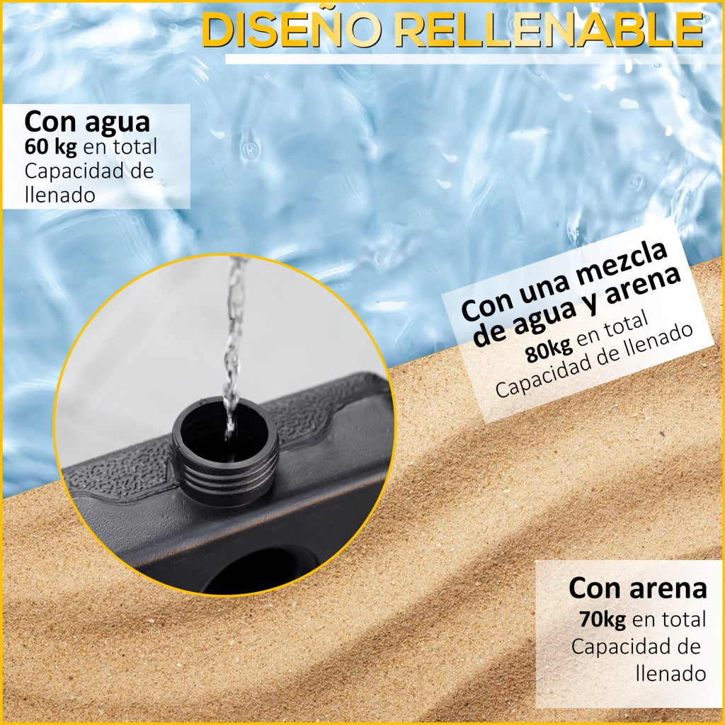 Set 4 Pesi per Base Ombrellone ¨C Minimal ¨C Nero