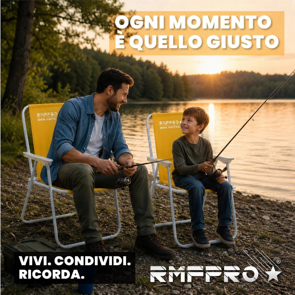 RMF PRO SET 2 SEDIE PIEGHEVOLE DA SPIAGGIA GIALLA