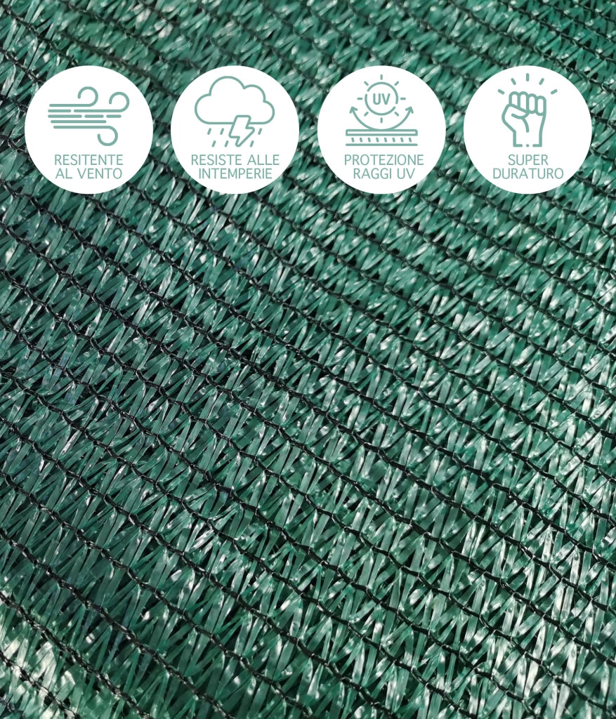 Rete Ombreggiante Metri Frangivista Telo Privacy Frangivento Verde Recinzione Frangisole Copertura Estero Ombra Terrazzi Giardini Verde - 1.5X5 MT