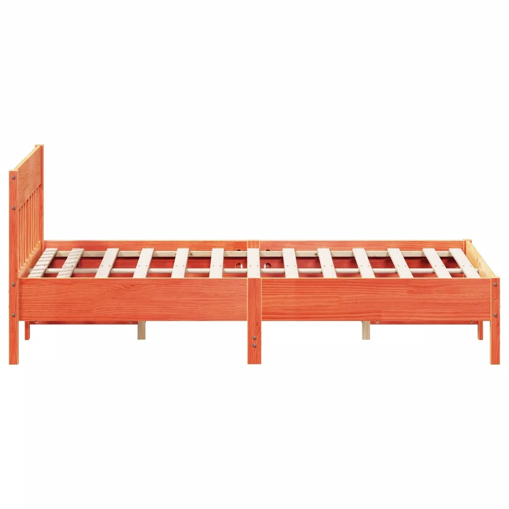 Letto matrimoniale | Letto per adulti | Letto senza Materasso Marrone Cera 120x200 cm in Legno di Pino