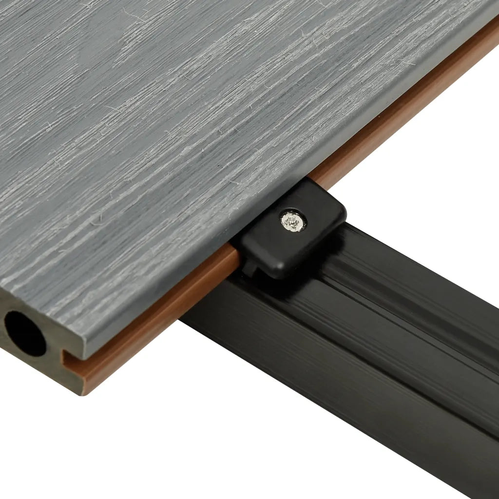 Listoni Decking WPC con Accessori Marroni e Grigi 20m² 2,2 m 3070465