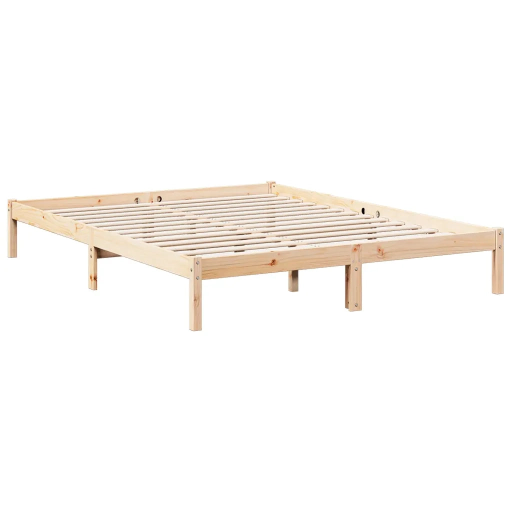 Letto matrimoniale | Letto per adulti | Letto Extra Lungo senza Materasso 140x210 cm in Legno di Pino