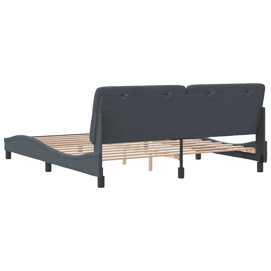 Letto matrimoniale | Letto per adulti | Giroletto senza Materasso Grigio Scuro 180x200 cm Velluto
