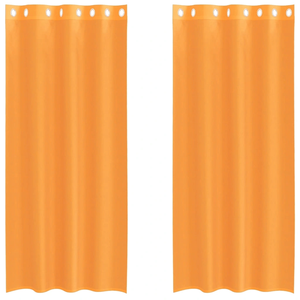 Tende in Voile con Occhielli 2 pz Arancio 140x225 cm