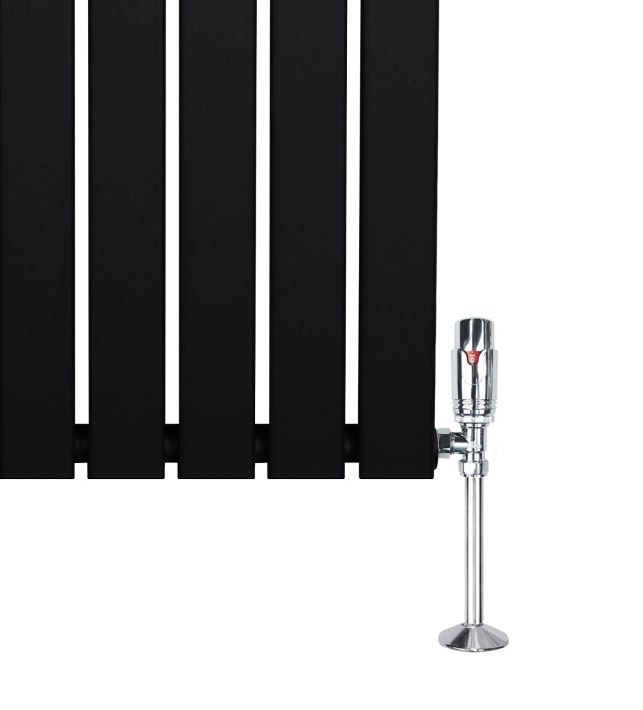 Radiatore Verticale 1600 x 280 mm con Valvole TRV Nero