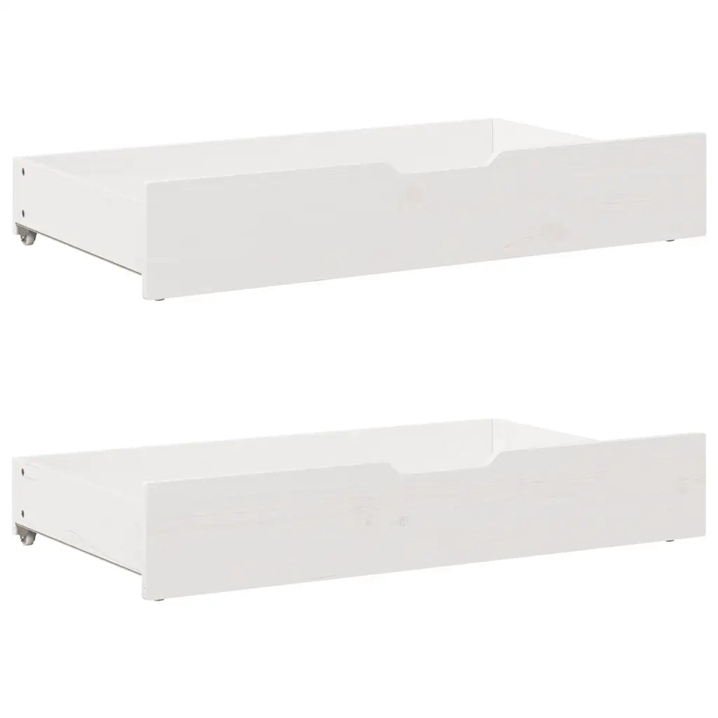 Giroletto con Cassetti-Struttura Letto con contenitore Bianco 120x190 cm Legno Massello di Pino 536395