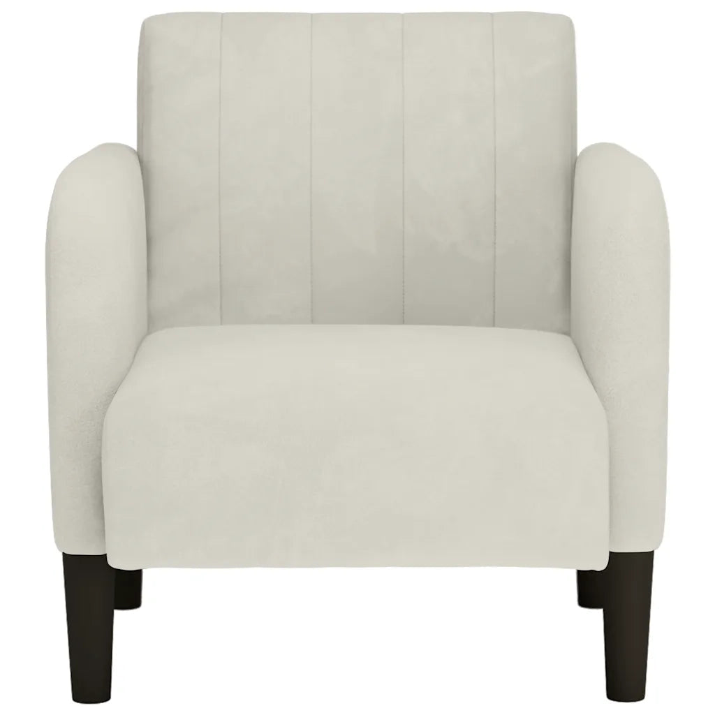 Divano Sedia con Braccioli Crema 54 cm in Velluto 4100585