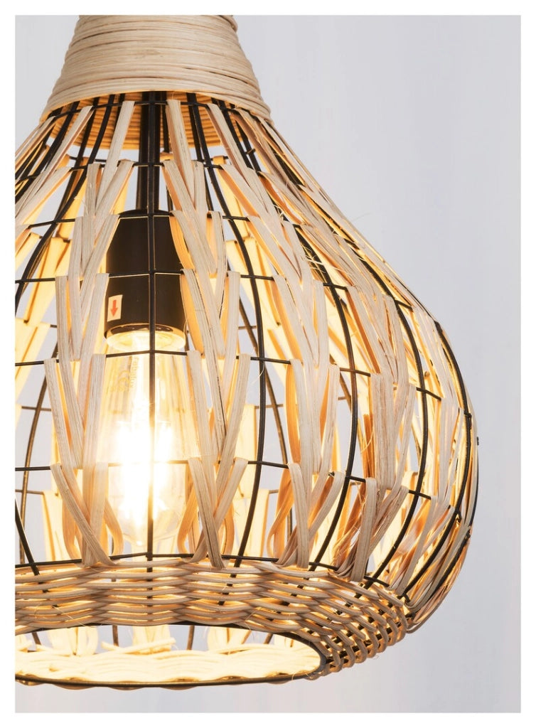Lampada sospensione boho rattan E27 Ø34 Rabalux Zahara