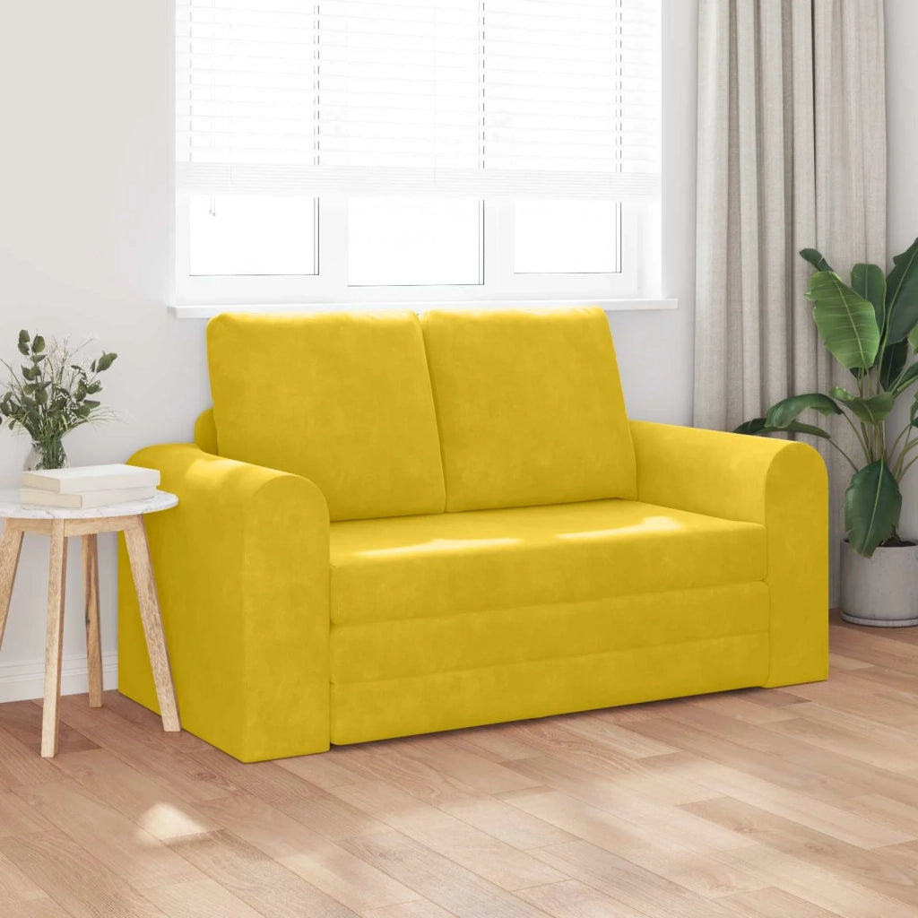Divano letto | Sof¨¤ letto | Letto singolo Giallo 148 x 71 x 83 cm Velluto