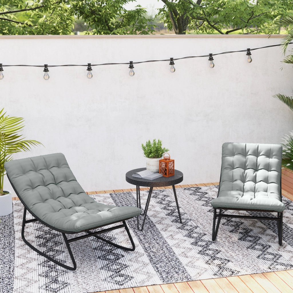 Poltrona dondolo esterno con cuscini ¨C Minimal ¨C grigio