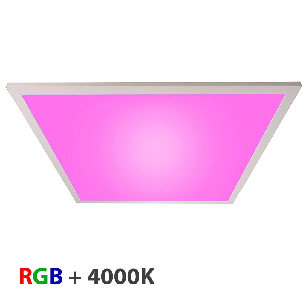 Pannello ultra slim incasso LED dimmerabile 94W RGB RGBW 4000K cromoterapia luce colorata centro commerciale ufficio 24V RA90 60x60cm