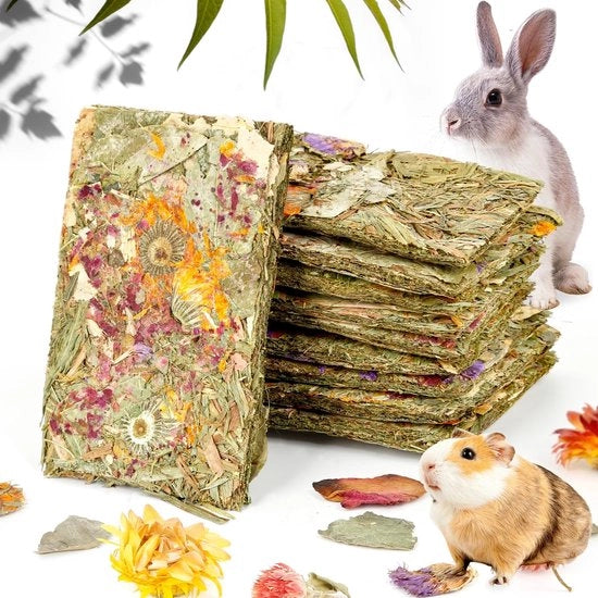 Prodotti per cavia/dwergconiglio - 10 pezzi - Snacks naturali per conigli - Timothy Kraker - Cibo per cavia/dwergconiglio - Adatto anche per chinchilla/hamster - Con erbe - Snacks per coniglio