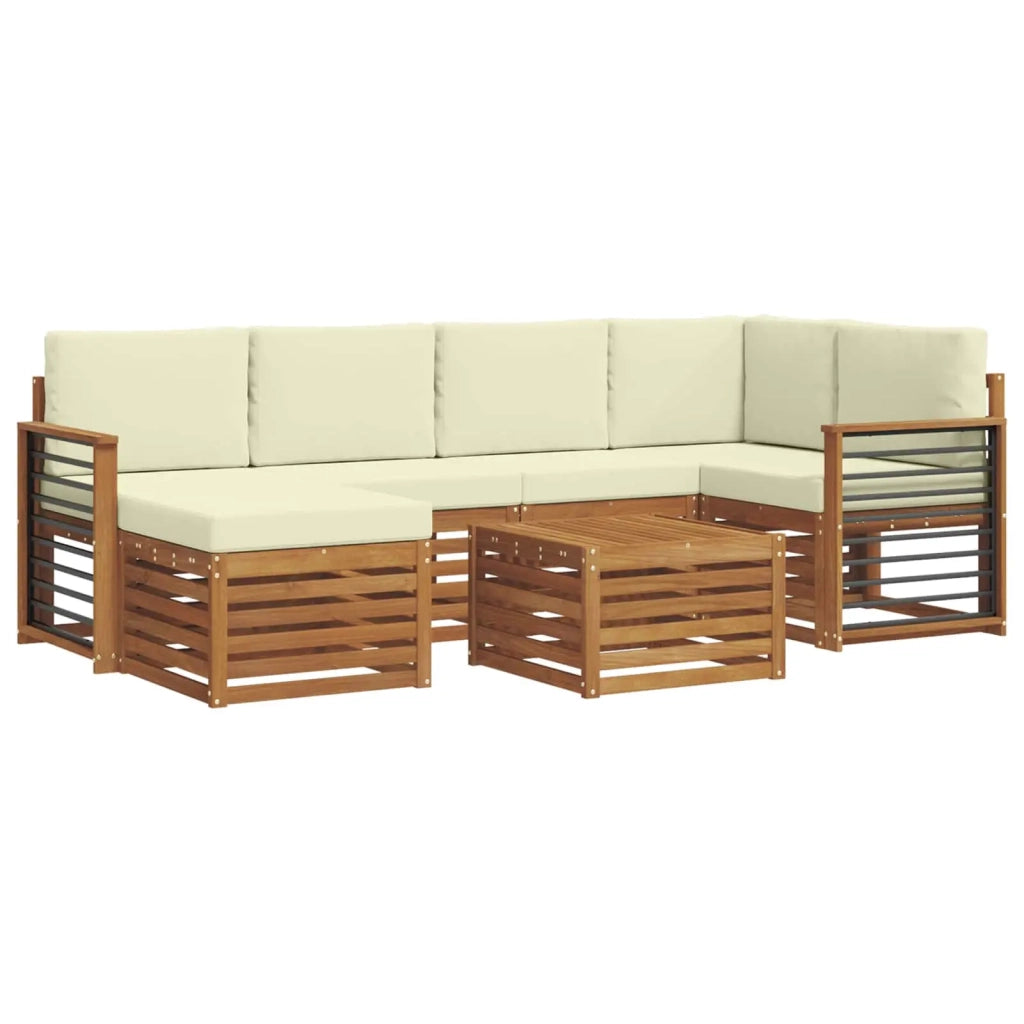Set divano sezionale con cuscino 7 pcs Naturale e Crema 3375140