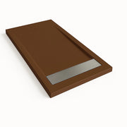 Piatto doccia Bidai con bordo 90X80 cm colore Marrone cioccolato RAL 8017 griglia in Acciaio