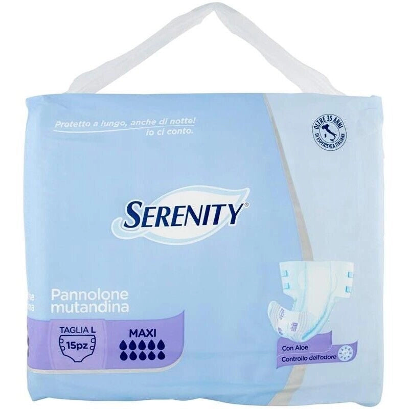 SERENITY PANNOLONE MUTANDINA MAXI CON ALOE GIORNO/NOTTE TAGLIA L 15 PZ