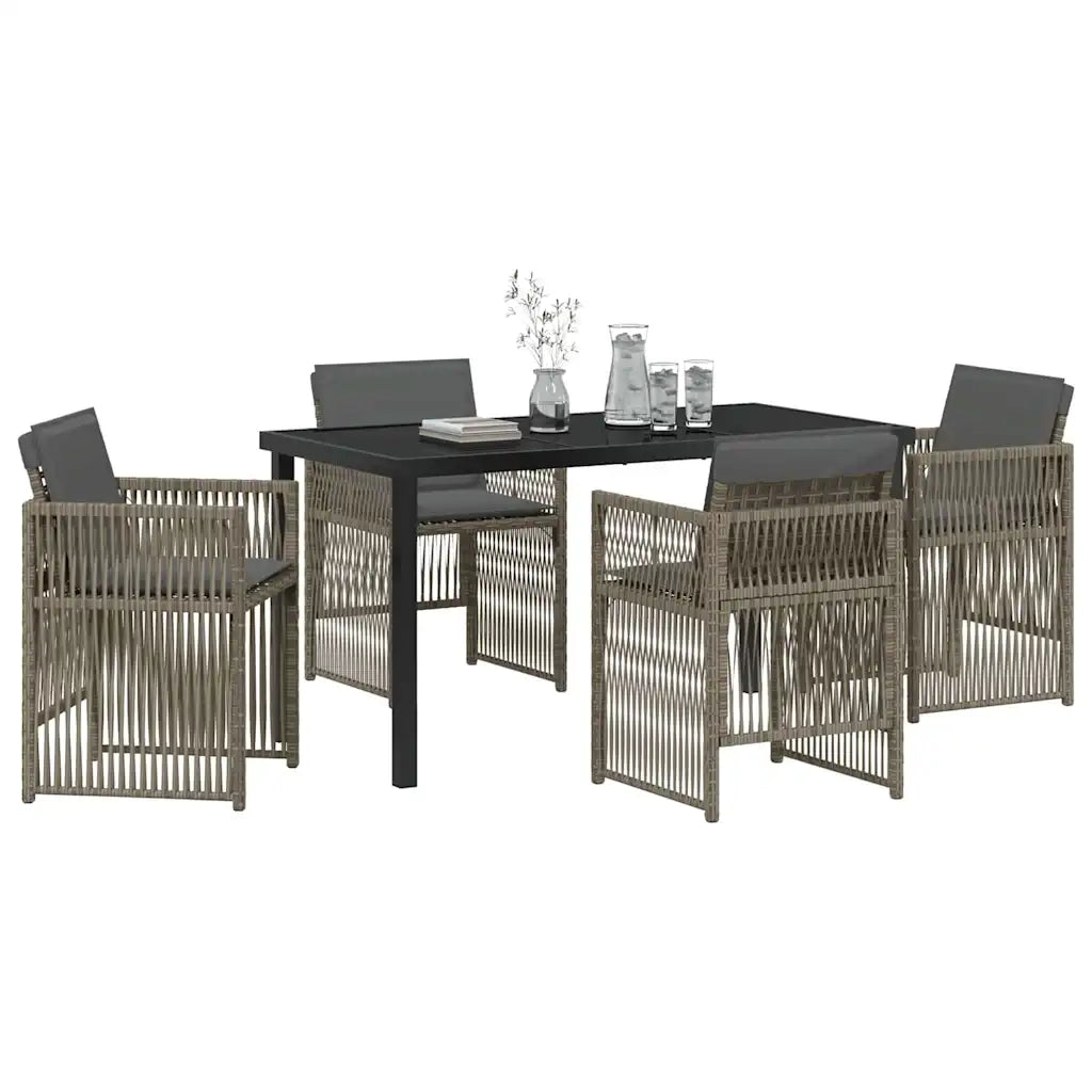 Set da Pranzo per Giardino 5 pcs Grigio