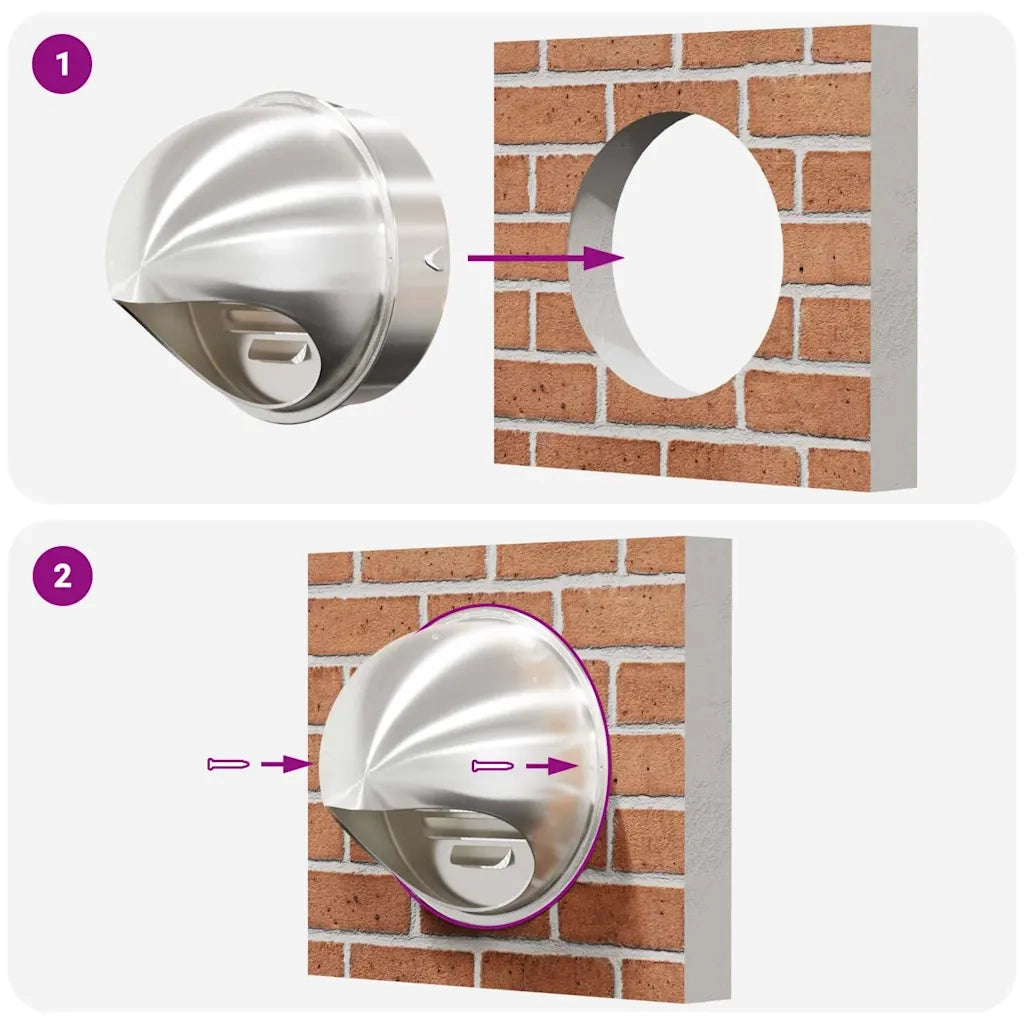 Coperture per ventilazione d'aria 8 pcs Argento 200 mm 42019383