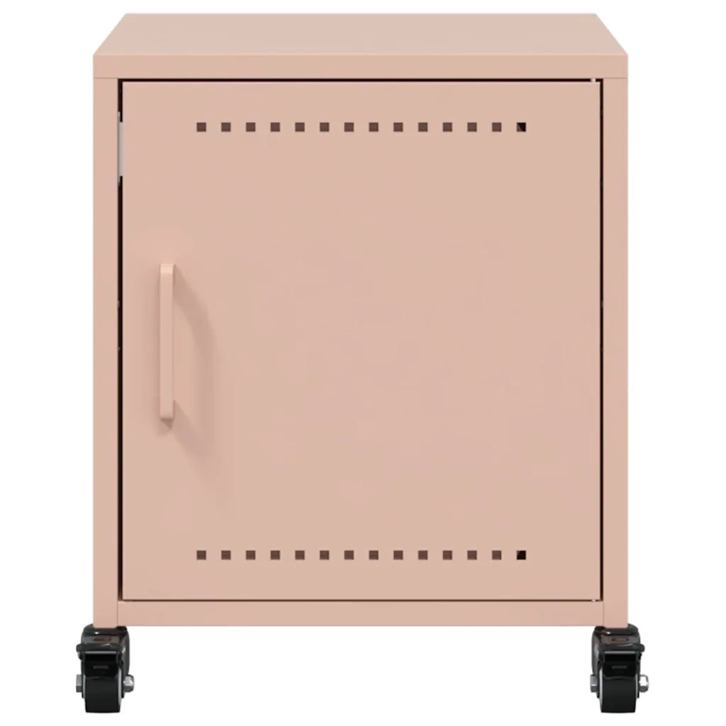 Comodino | Armadio da Notte | Mobiletto da notte Rosa 36x38,5x43,5 cm in Acciaio